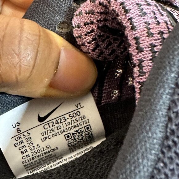 Nike Shoes React Infinity Run Flyknit 2 Purple Joker Black Running Womens Sz 8 - Picture 9 of 10